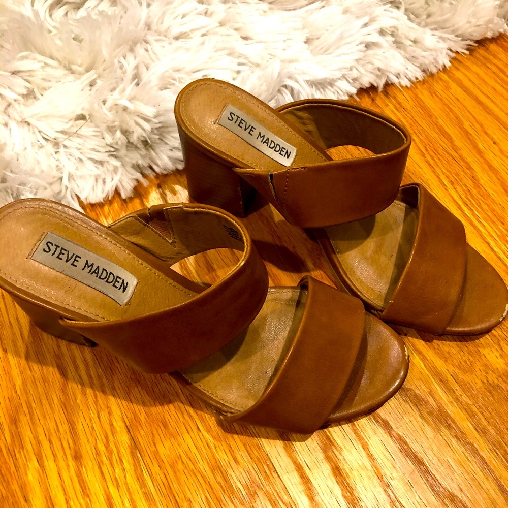 Tan Leather Steve Madden Sandals
